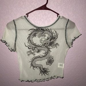See through dragon crop top